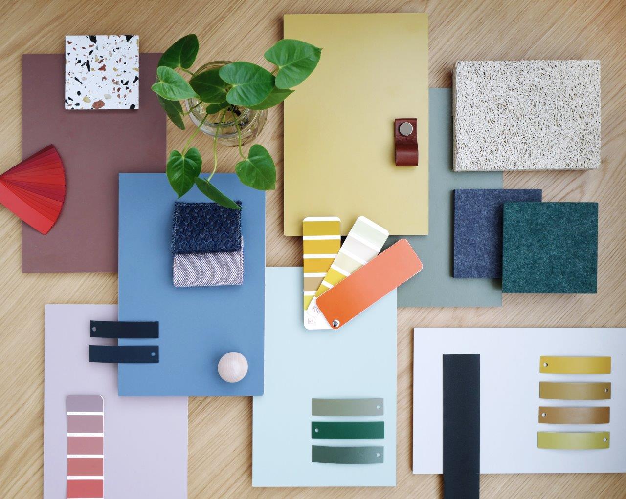 Moodboard materiálů a barev LOCKERS